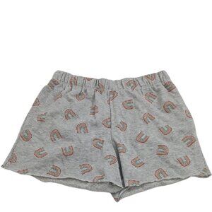 Mighty Fine Shorts Gray Elastic Waist Rainbow Print Loungewear Womens Size S